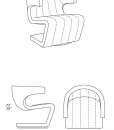 Poltrona girevole in pelle Dean schema tecnico