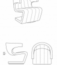 Poltrona girevole in pelle Dean schema tecnico