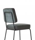 Metal structure. Soft seat and backrest are covered with velvet and soft leather available in several colours. Vintage and classic style padded chair.