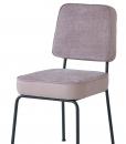 Metal structure. Soft seat and backrest are covered with velvet and soft leather available in several colours. Vintage and classic style padded chair.