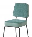 Metal structure. Soft seat and backrest are covered with velvet and soft leather available in several colours. Vintage and classic style padded chair.