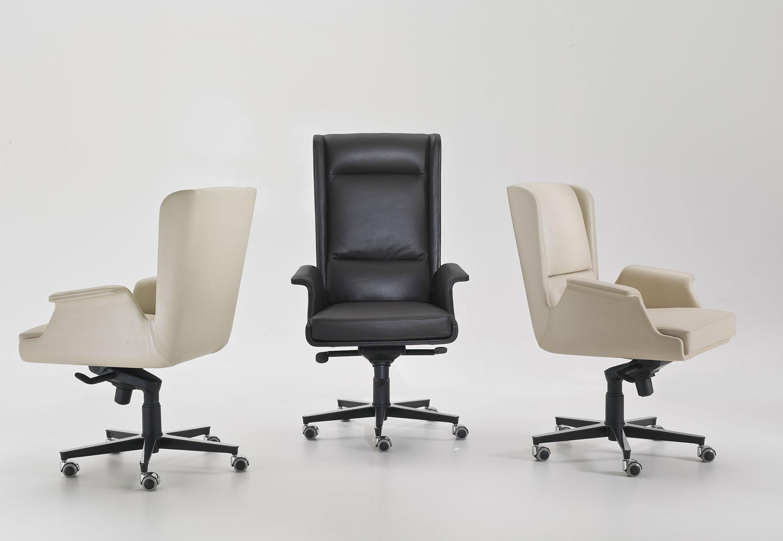 fauteuil de bureau Umberto Asnago 2017 directionnel relax cuir club gris noir pivotant qualité rouge stressless tournant taupe meubles design en ligne