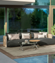 Geo is an outdoor sofa with a peninsula of the finest quality and made in Italy. Shop online for the best garden furniture. Free home delivery.