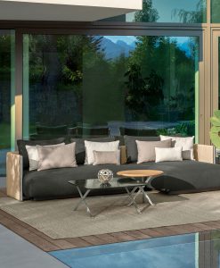 Geo is an outdoor sofa with a peninsula of the finest quality and made in Italy. Shop online for the best garden furniture. Free home delivery.