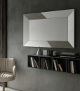 Rectangular mirror with ceramic inlays. Horizontal or vertical arrangement. lay on the wall or on the ground. Design Andrea Lucatello. Home delivery.