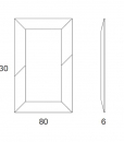 Miroir rectangulaire au cadre large avec incrustations en céramique. Utilisable horizontalement et verticalement, appliqué sur un mur ou posé au sol.