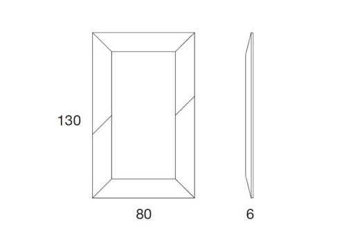 Rectangular mirror with ceramic inlays. Horizontal or vertical arrangement. lay on the wall or on the ground. Design Andrea Lucatello. Home delivery.