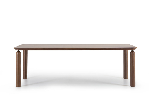 Side view of GO dining table, artisan craftsmanship in solid wood