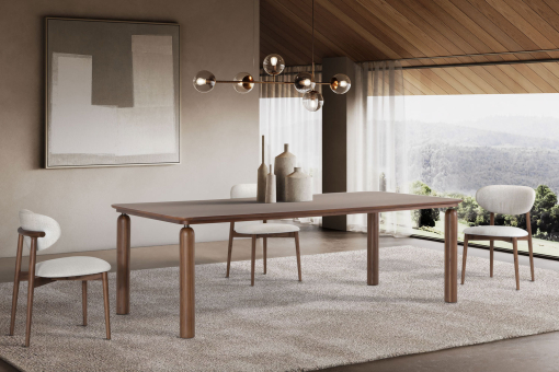 GO dining table made in Italy from high-quality Canaletto walnut
