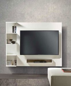 Clever TV cabinet with a hidden storage system. A front shelf houses your decoder. Wood lacquered frame. Design by Bonfanti and Moscatelli. Free delivery.