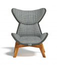 Indulge in the elegance worthy of an indoor piece with the Harp lounge armchair. Teak base and tubular structure with ropes. Padded cushions. Free delivery.