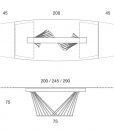 La table extensible Harp, dessinée par Andrea Lucatello, a le top en forme de tonneau et en céramique. Ameublement haut de gamme en livraison à domicile.