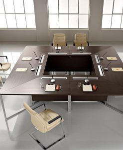 tavolo da riunione meeting made in italy design online ufficio vetro legno grande rettangolare su misura componibile