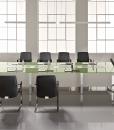 tavolo da riunione meeting made in italy design online ufficio vetro legno grande rettangolare su misura componibile