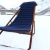 An extraordinary outdoor deckchair, perfect for the most luxurious mountain chalets. Steel, cashmere and suede leather. Tilt-adjustable. Free shipping.