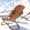 An extraordinary outdoor deckchair, perfect for the most luxurious mountain chalets. Steel, cashmere and suede leather. Tilt-adjustable. Free shipping.