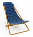 An extraordinary outdoor deckchair, perfect for the most luxurious mountain chalets. Steel, cashmere and suede leather. Tilt-adjustable. Free shipping.