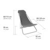 An extraordinary outdoor deckchair, perfect for the most luxurious mountain chalets. Steel, cashmere and suede leather. Tilt-adjustable. Free shipping.