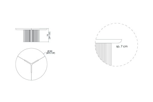 Infinity table ronde en marbre - dimensions