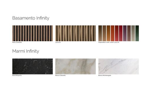 Infinity tavolo rotondo, materiali disponibili