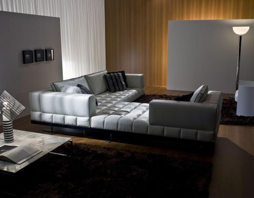 canapé cuir blanc fixe places gris clair jaune modulable noir orange rouge taupe violet design haut gamme luxe magasin meuble italiens qualité sur mesure