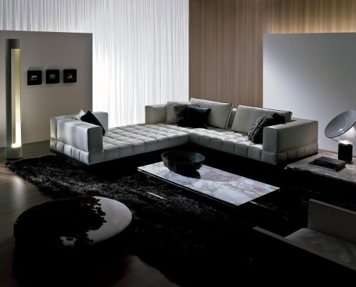 canapé cuir blanc fixe places gris clair jaune modulable noir orange rouge taupe violet design haut gamme luxe magasin meuble italiens qualité sur mesure