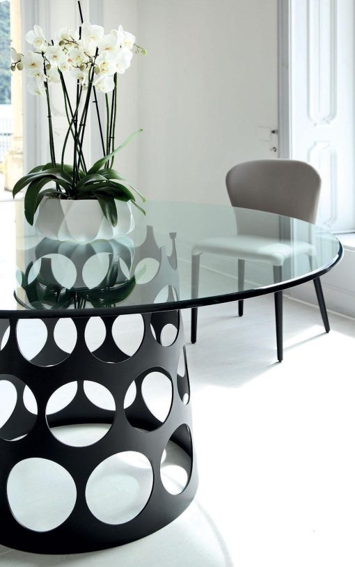 arredamento casa ufficio on line moderno di lusso 2015 design inspiration web made in italy tavolo vetro temperato cristallo trasparente prezzi rotondo