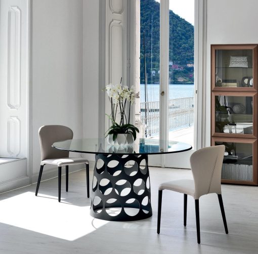 arredamento casa ufficio on line moderno di lusso 2015 design inspiration web made in italy tavolo vetro temperato cristallo trasparente prezzi rotondo