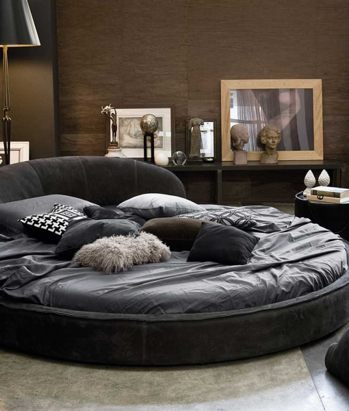 Jazz Leather Covered Round Bed Idd