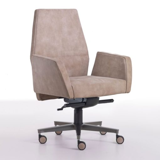 Nuances chaudes, un cuir marron cognac est la couleur du revêtement de Kefa, un fauteuil de conférence conçu par Matteo Nunziati. Livraison gratuite.