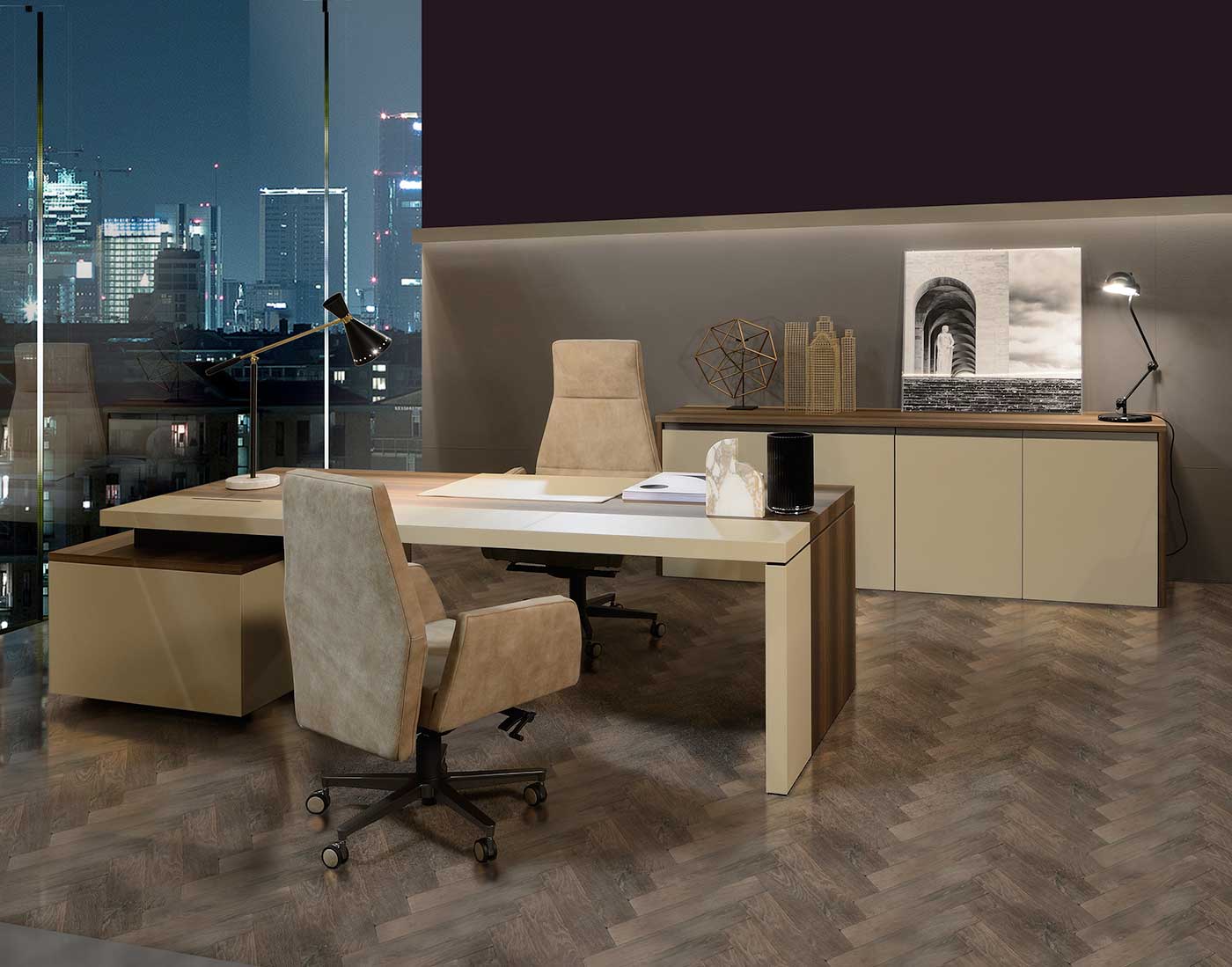 Kefa est une collection de meubles pour le bureau de direction créé par Matteo Nunziati.