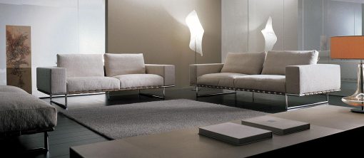 canape cuir blanc fixe places gris clair noir original orange design haut gamme luxe maison magasin salon meuble contemporains vente site italiens qualité