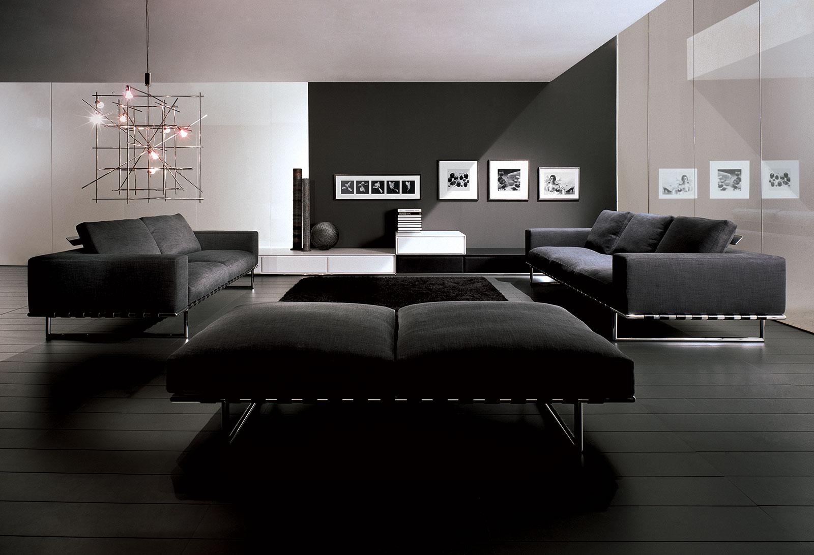 canape cuir blanc fixe places gris clair noir original orange design haut gamme luxe maison magasin salon meuble contemporains vente site italiens qualité