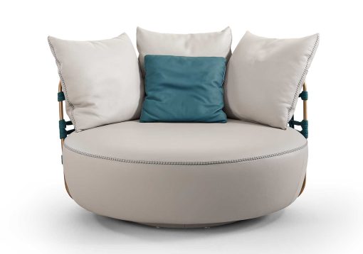 LOVE leather swivel armchair