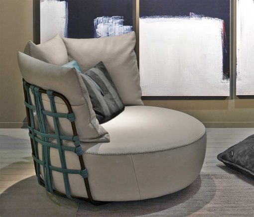 LOVE leather swivel armchair