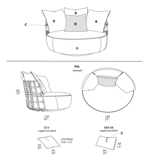 Fauteuil tournant en cuir et métal très original. Fabrication artisanale made in italy. Vente en ligne de meubles hauts de gamme design avec livraison gratuite.