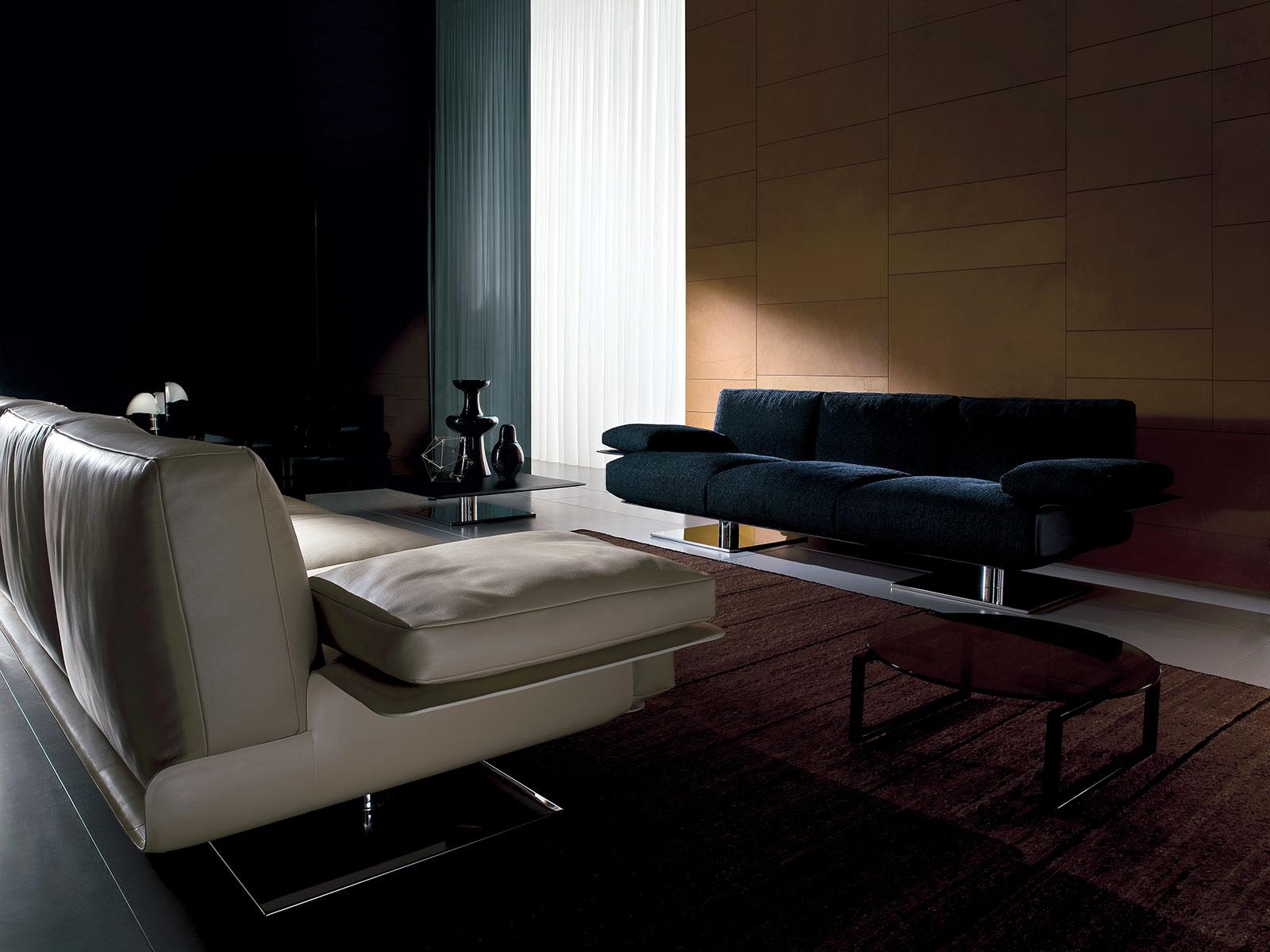 Landing Steel Base Luxury Leather Sofa