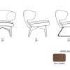 Lolita armchair in brown leather (walnut base) - Image 3