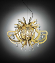 Lampadario color oro in tecnopolimeri realizzato a mano in Italia. Design Nigel Coates. Consegna a domicilio. Alta qualità e design originale.