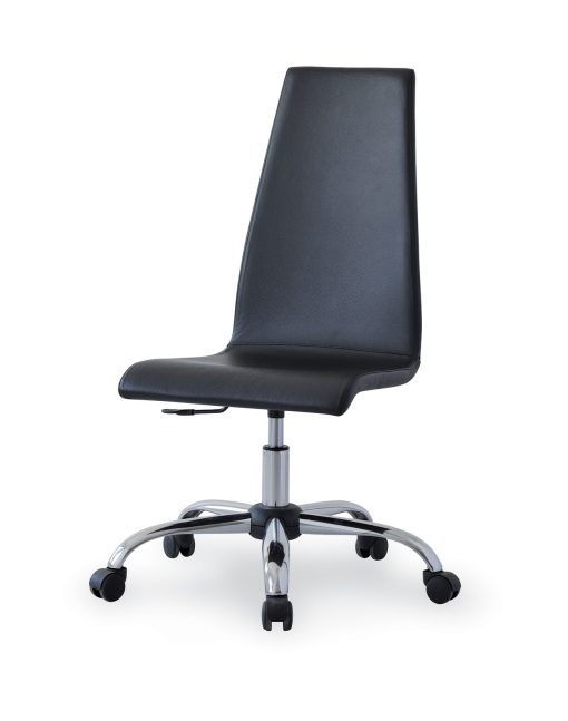 Lilo is an adjustable height swivel office operator seat that presents a linear and clean design. This luxury chair adds style and function to any office.