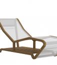 Chaise longue da giardino con struttura in teak ed acciaio. Seduta in textilene bianco. Mobili da esterno. Vendita online