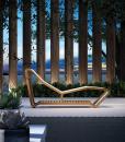 Chaise longue d'extérieur haut de gamme. Teak acier et textilène. Vente en ligne de mobilier de luxe pour jardins et terrasses.