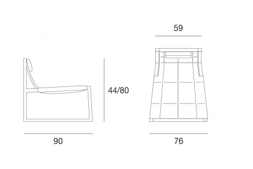 LOUNGE è una poltroncina design con struttura in frassino massello e rivestimento in pelle. Vendita online di lussuose poltrone artigianali made in Italy.