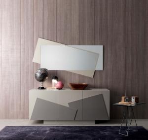 madia moderna in legno mobile alta bianca made in italy MDf lucido 3 ante originale