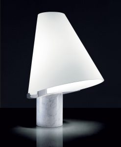 Modern table lamp murano glass white design Carrara marble dimmer