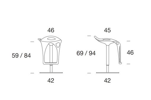 Mac sgabello schema delle dimensioni