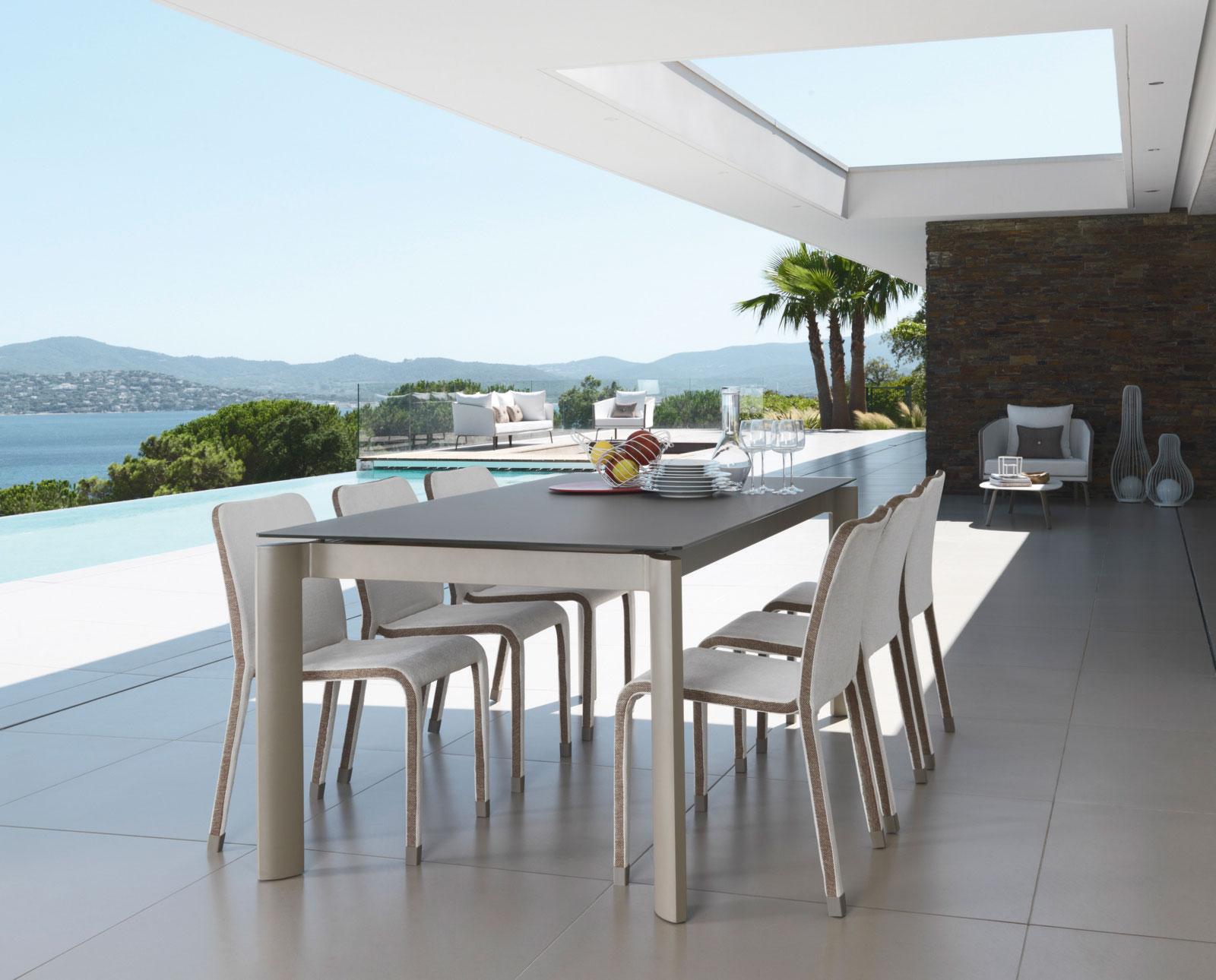 Margot Aluminum Patio Extendable Dining Table Shop Online Italy Dream Design
