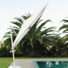 High quality and generous size. 3x3 metres, off-centre foot, a beautiful sun umbrella for your garden, terrace, also perfect for bars and restaurants.