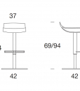 Meggy swivel and height adjustable stool, size