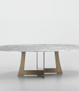 Oval design dining table made in italy. Marble table designed by Umberto Asnago. Buy online our luxury Italian furniture for home, office, garden.